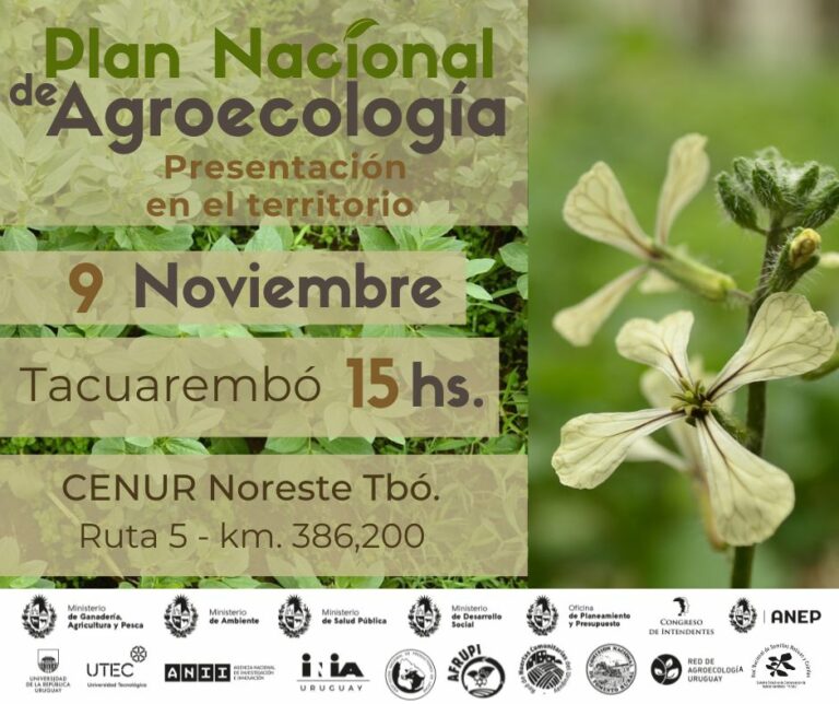 Talleres de Territorialización del Plan Nacional de Agroecología (PNA). Miércoles 9/11, 15hs. Sede Tacuarembó, Udelar.