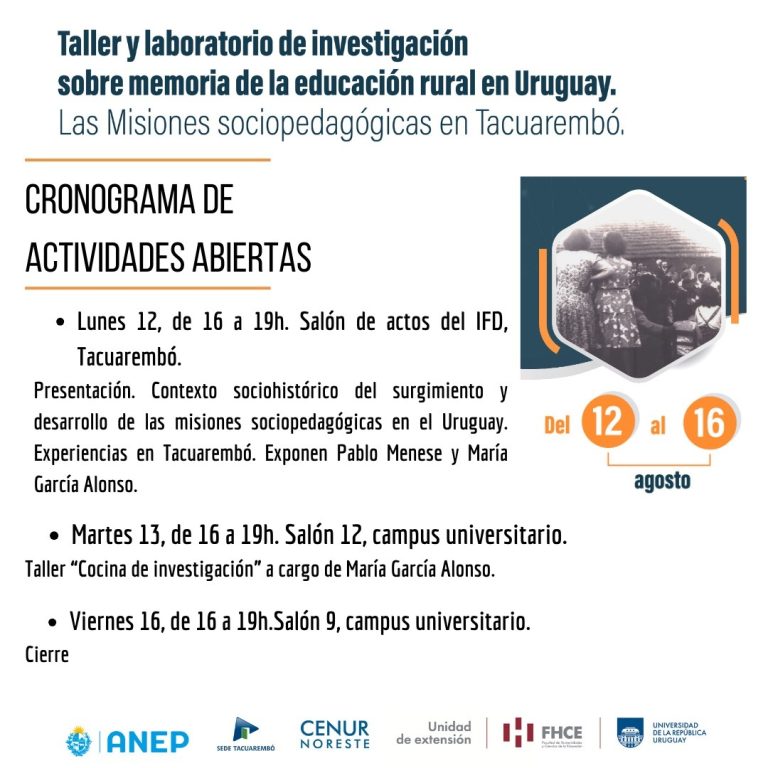 Taller y laboratorio de investigación sobre memoria de la educación rural en Uruguay