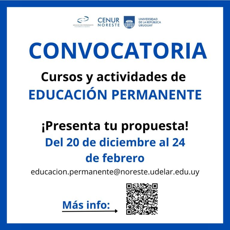 Convocatoria abierta para cursos y actividades de Educación Permanente