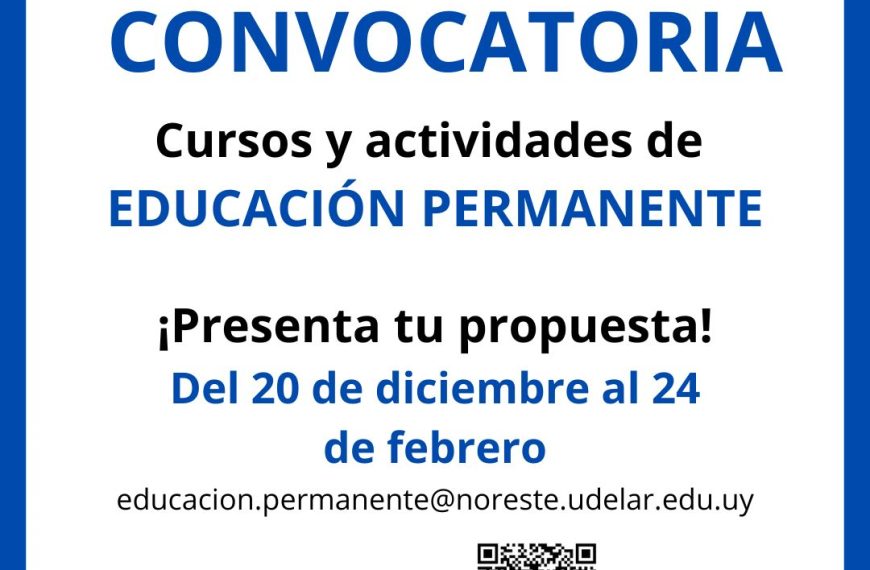 Convocatoria abierta para cursos y actividades de Educación Permanente